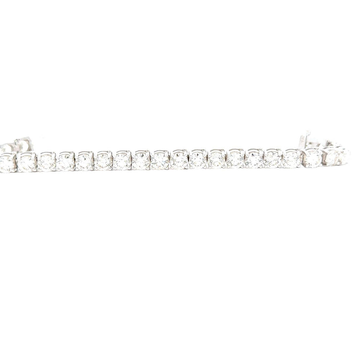 15 CTTW Round Brilliant Cut Diamond 14 Karat White Gold Tennis Bracelet