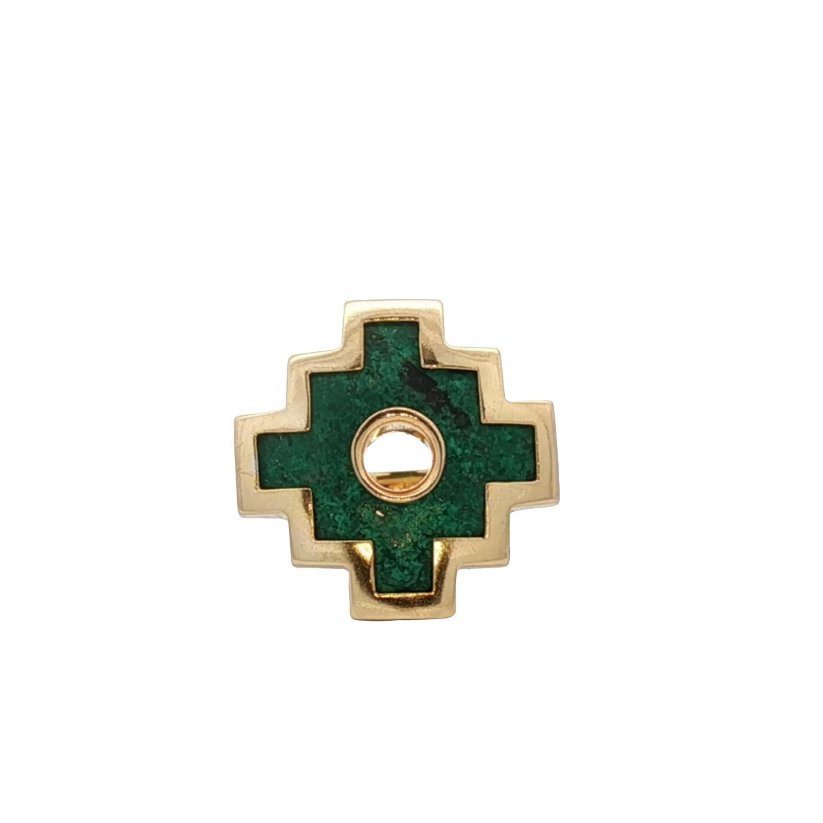 Malachite 18 Karat Yellow Gold Chakana Vintage Ring