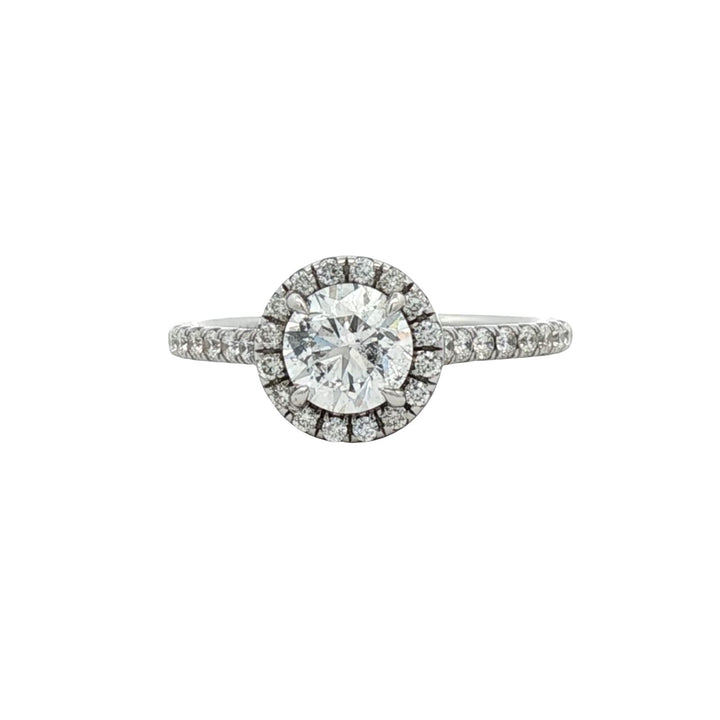 Diamond Halo 14 Karat White Gold Engagement Ring