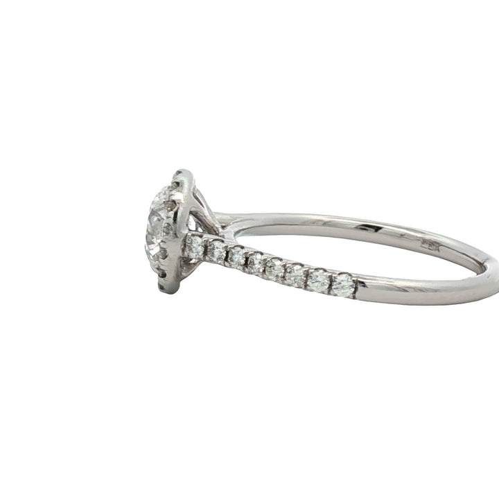 Diamond Halo 14 Karat White Gold Engagement Ring