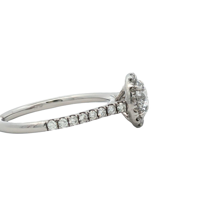 Diamond Halo 14 Karat White Gold Engagement Ring