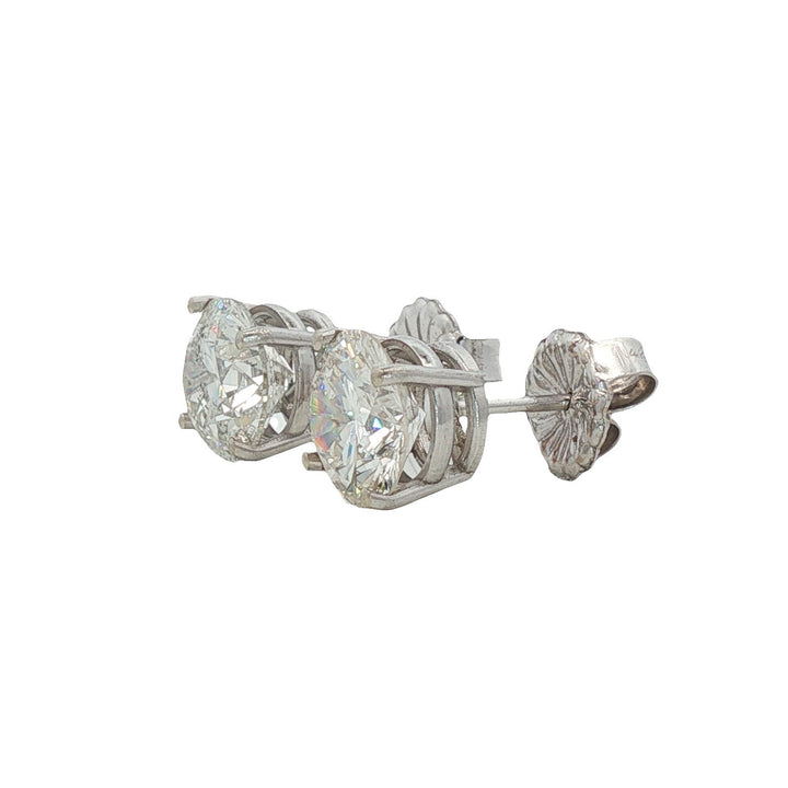 3.90 CTTW Round Brilliant Cut Diamond Stud Earrings
