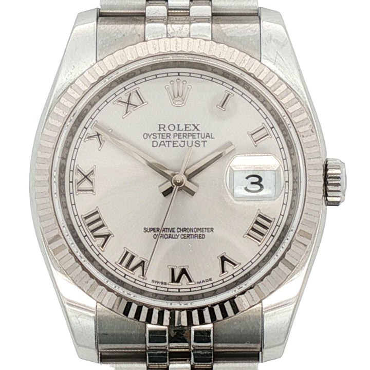 Rolex Datejust 36mm 116234 Rhodium Roman Dial Jubilee Bracelet Circa 2007