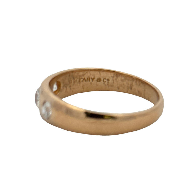 Mid-20th Century Tiffany & Co. Three Old Mine Cut Diamond 18KYG Band Ring