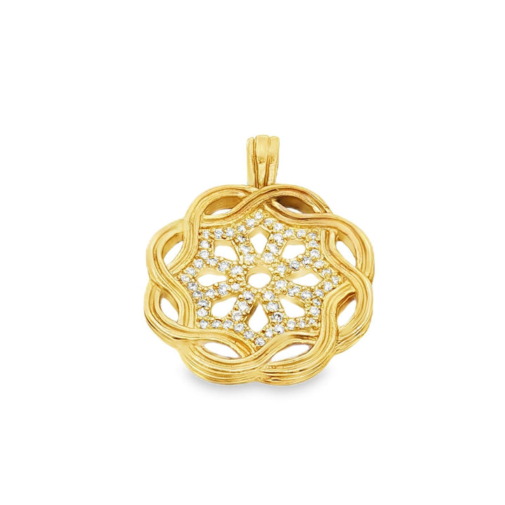 Slane & Slane Fenestra Diamond 18 Karat Yellow Gold Enhancer Pendant