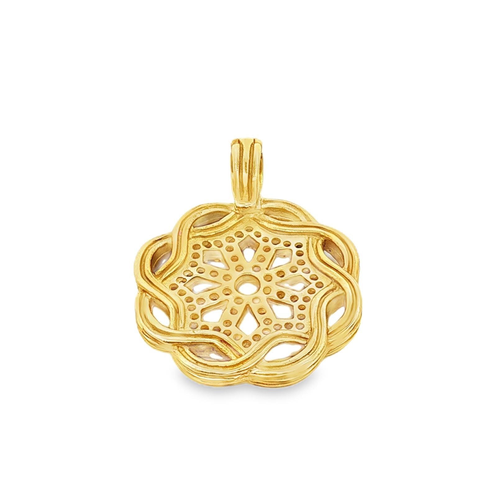 Slane & Slane Fenestra Diamond 18 Karat Yellow Gold Enhancer Pendant