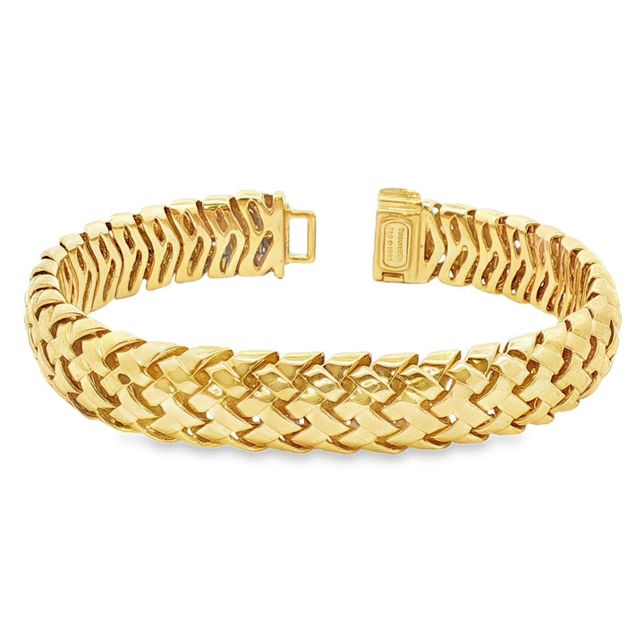 1995 Tiffany & Co. Vannerie 18 Karat Yellow Gold Basekt Weave Bracelet