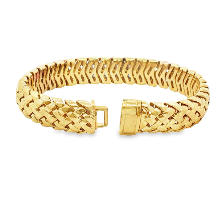 1995 Tiffany & Co. Vannerie 18 Karat Yellow Gold Basekt Weave Bracelet