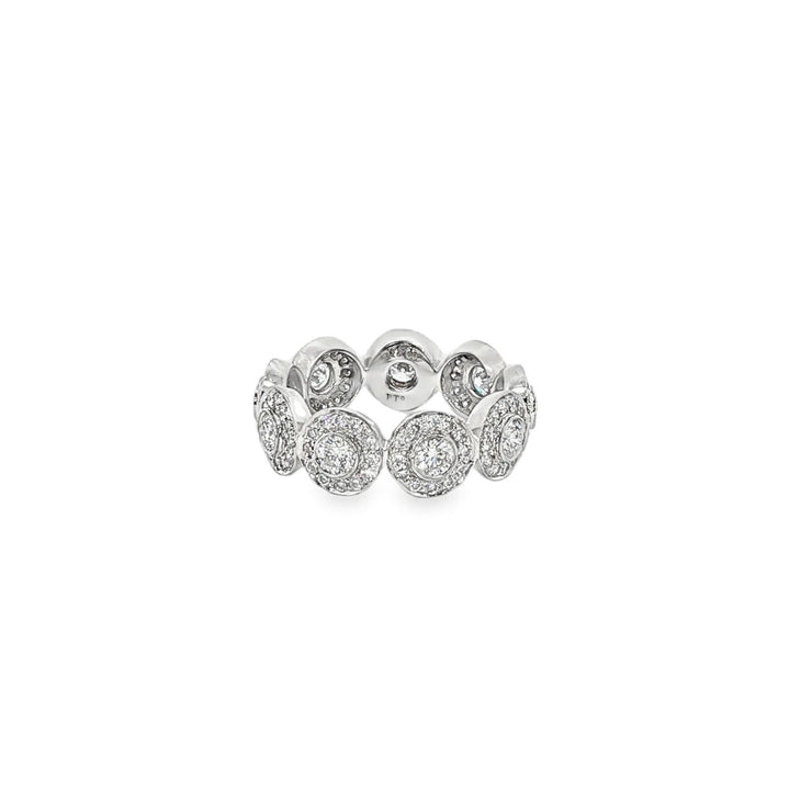 Tiffany & Co. Diamond Halo Platinum Eternity Band Ring Size 4