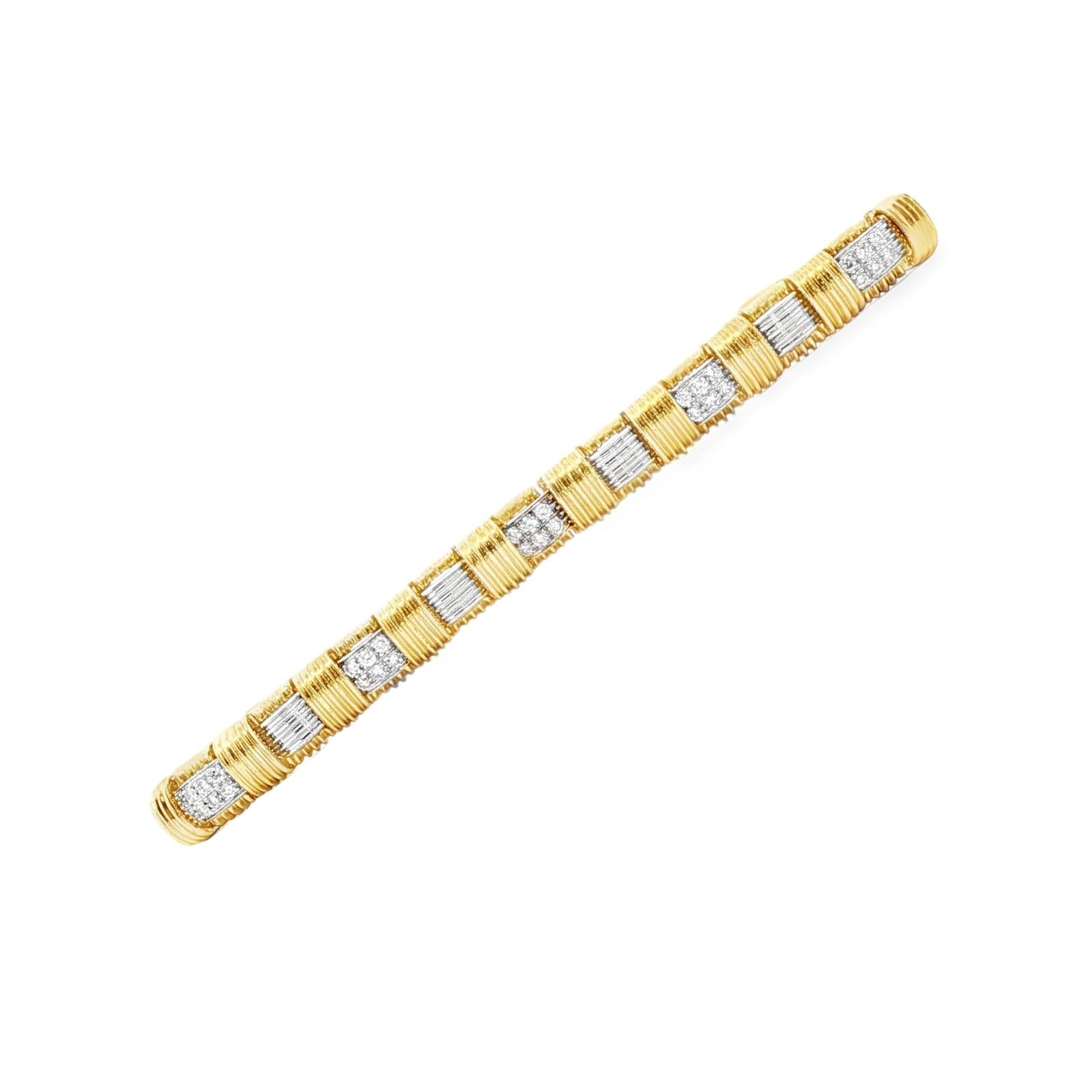 Roberto Coin Appassionata Diamond 18 Karat Two Tone Gold Link Bracelet