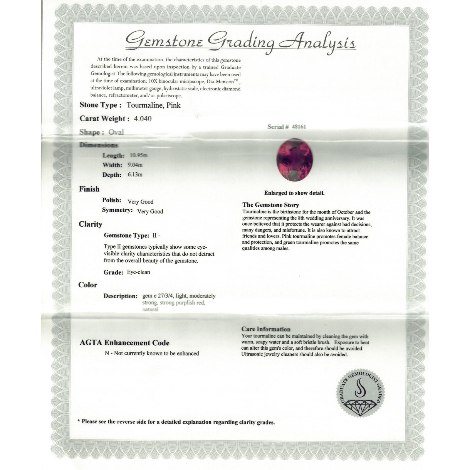 4 CT Oval Pink Tourmaline Diamond 14 Karat White Gold Cocktail Ring