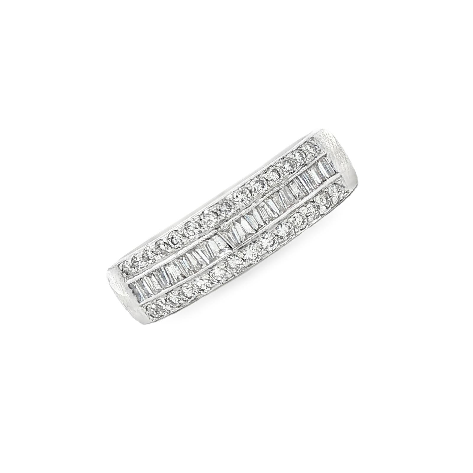 LeVian Diamond 18 Karat White Gold Wedding Anniversay Band Ring