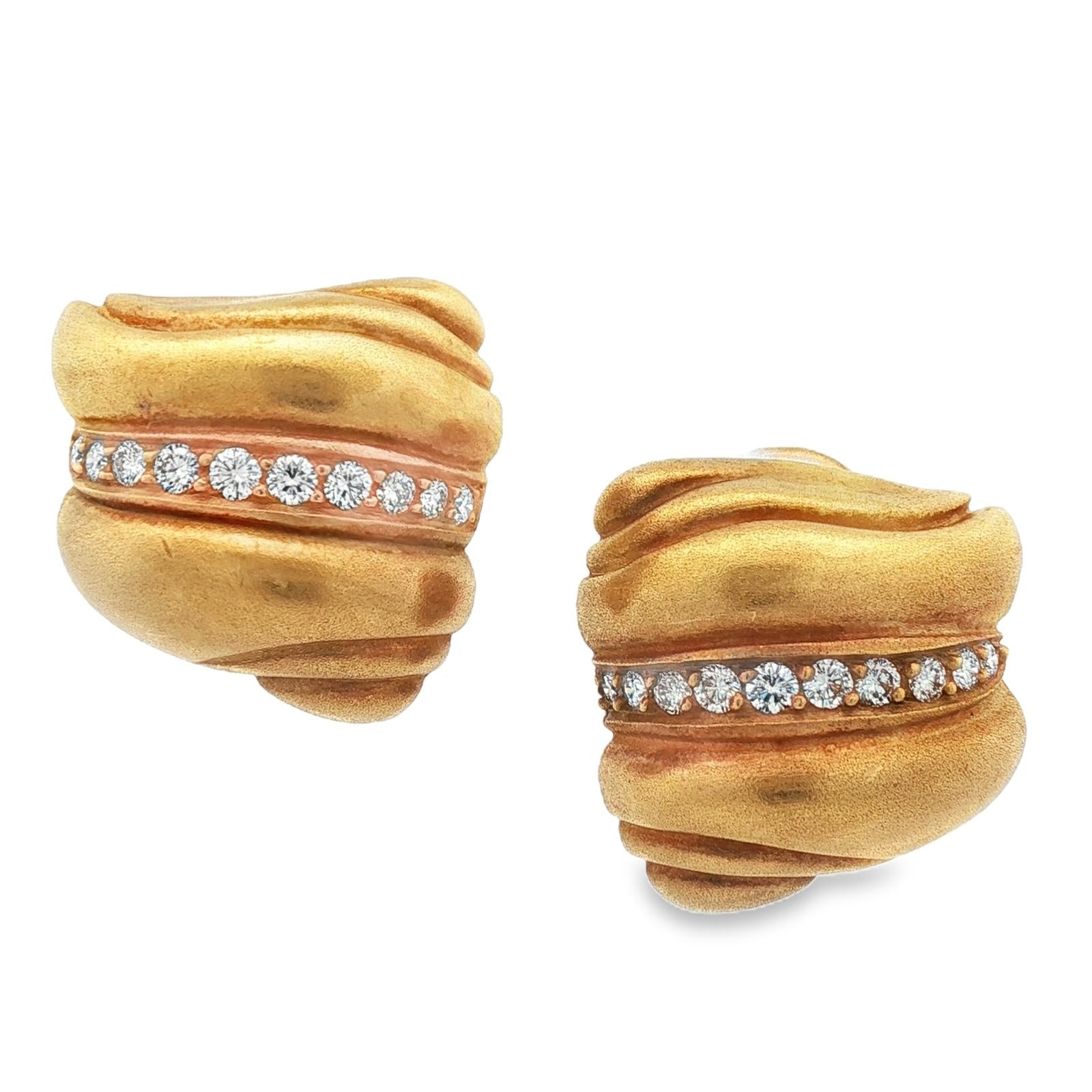 Kieselstein Cord Diamond 18 Karat Yellow Gold Lever-Back Earrings