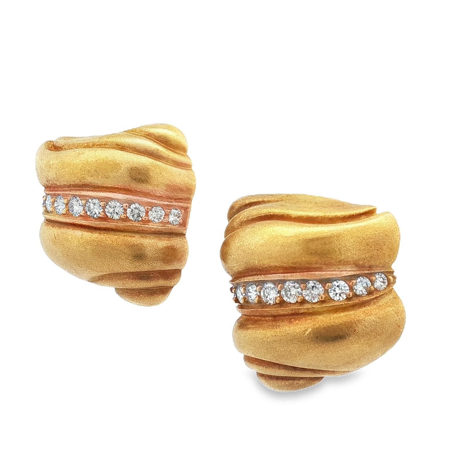 Kieselstein Cord Diamond 18 Karat Yellow Gold Lever-Back Earrings