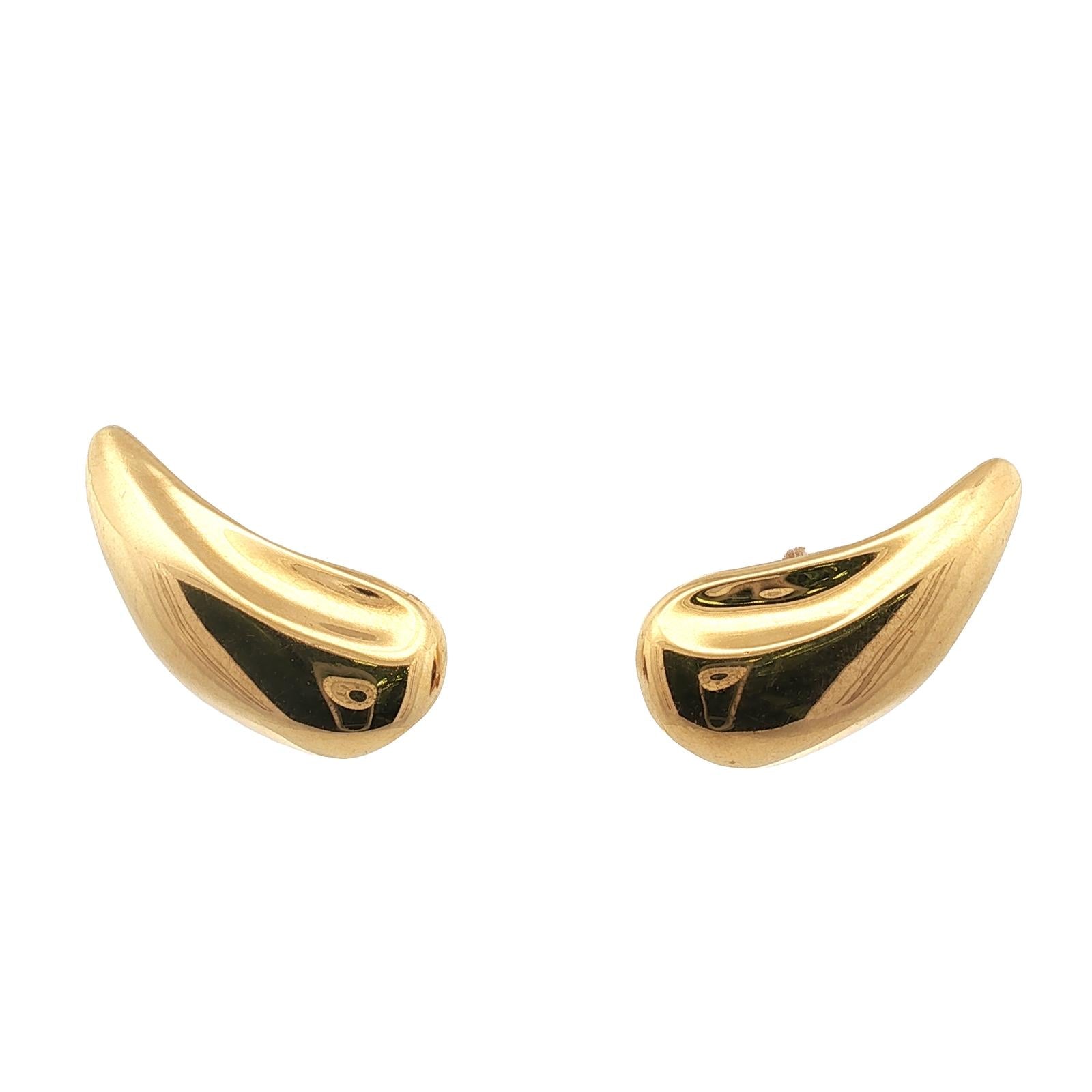 Tiffany & Company Elsa Peretti 18 Karat Yellow Gold Ear-Clip Vintage Earrings