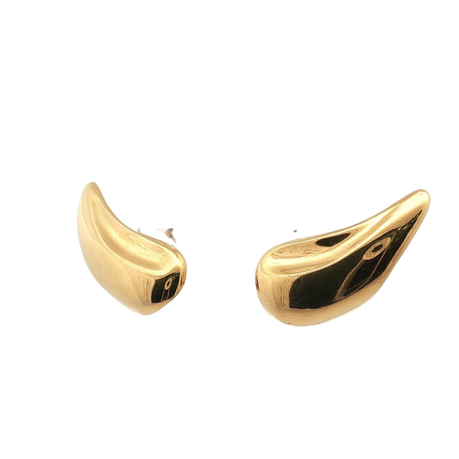 Tiffany & Company Elsa Peretti 18 Karat Yellow Gold Ear-Clip Vintage Earrings