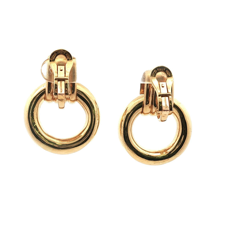 Tiffany & Company Italy Sapphire 18KYG Vintage Door Knocker Ear-Clip Earrings