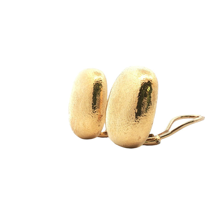 1980 Tiffany & Company Hammered 18 Karat Yellow Gold Square Ear-Clip Earrings