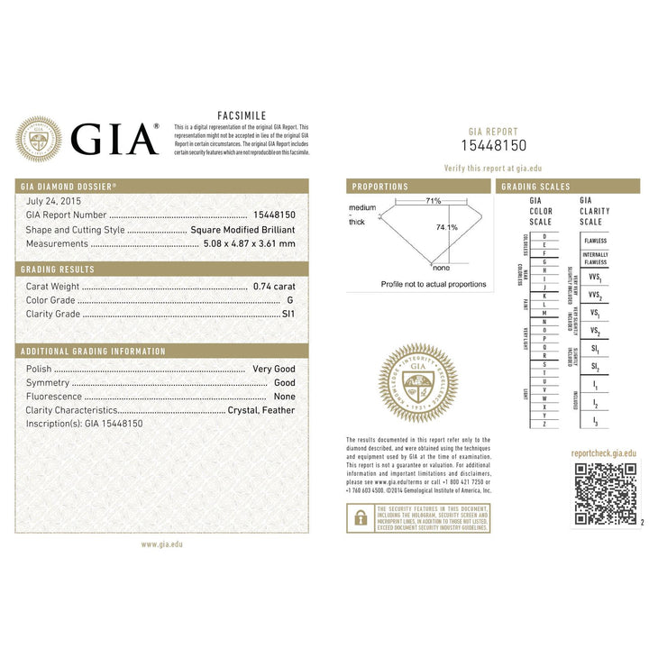 Princess Cut Diamond Halo Platium Engagement Ring GIA Certified