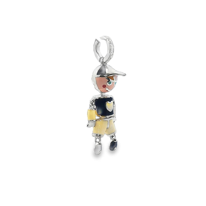 Aaron Basha Marionette Doll Charm 18KWG Diamond White & Blue