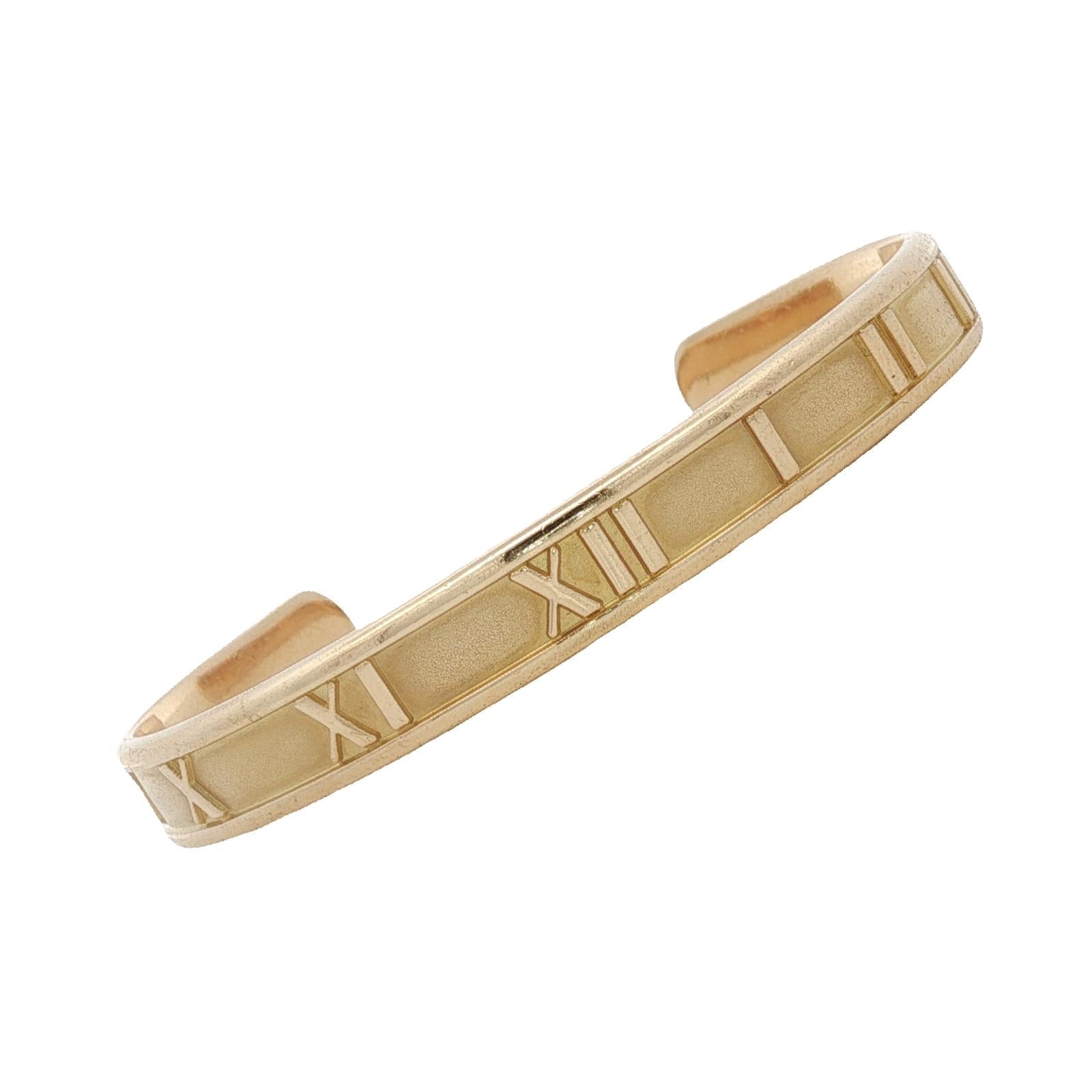 Tiffany & Company Atlas Cuff 18 Karat Yellow Gold Vintage Cuff Bracelet Italy