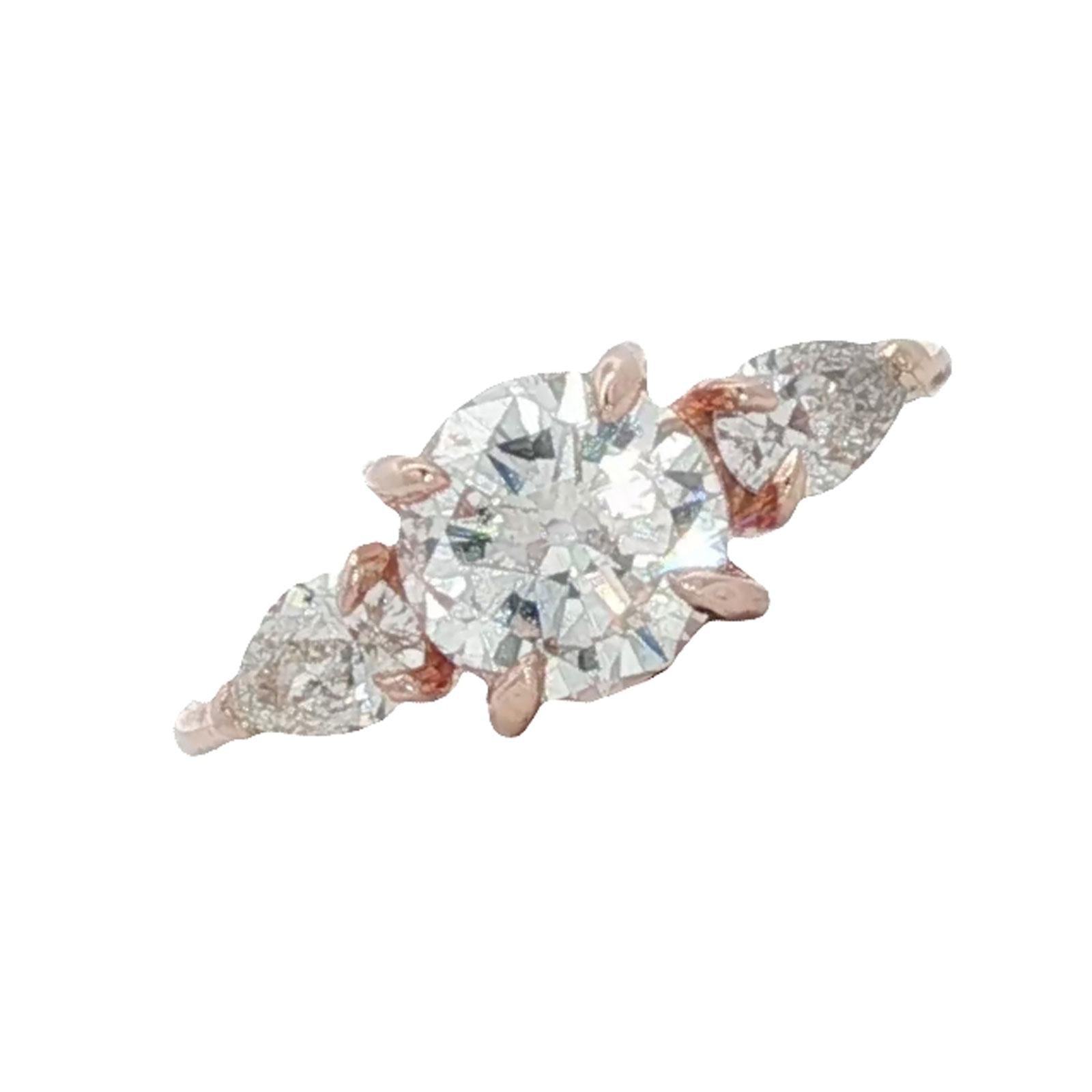 Old European Cut Diamond Rose Gold Vintage Engagement Ring