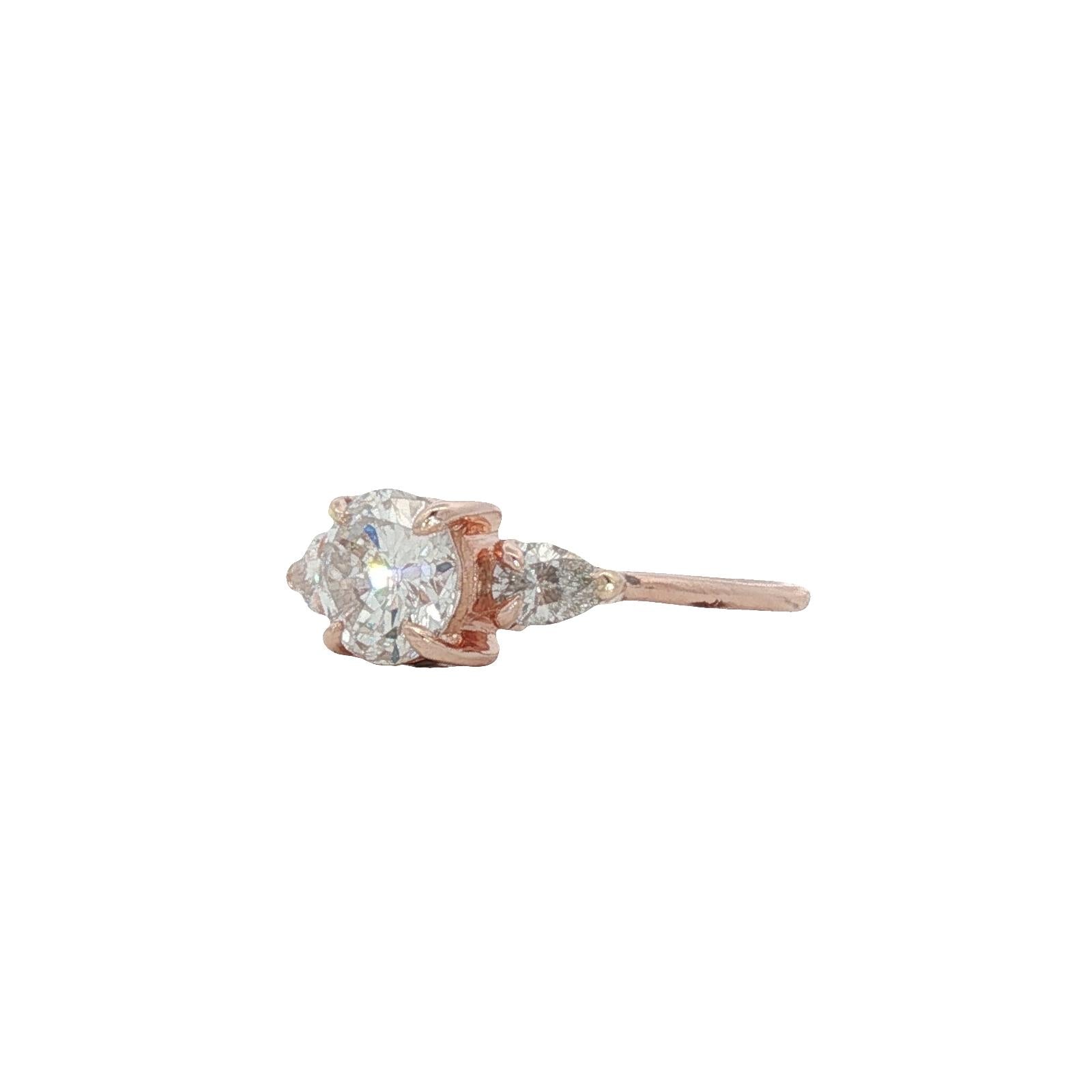 Old European Cut Diamond Rose Gold Vintage Engagement Ring