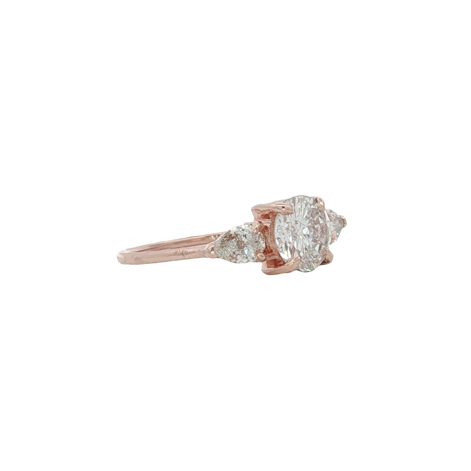 Old European Cut Diamond Rose Gold Vintage Engagement Ring