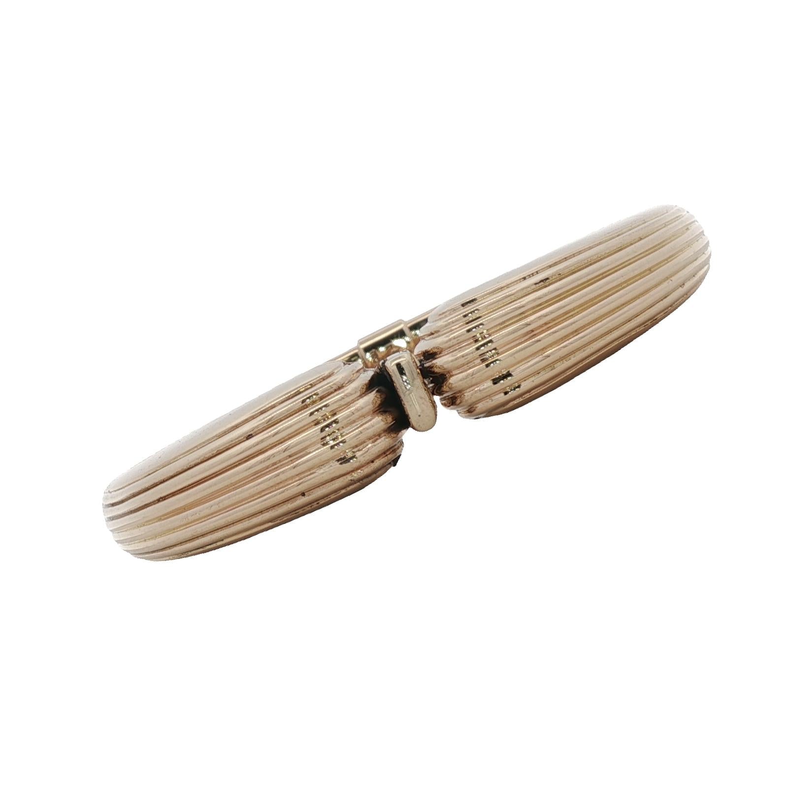 1950's Tiffany & Company Germany 14K Yellow Gold Ribbed Hinged Bangle Bracelet