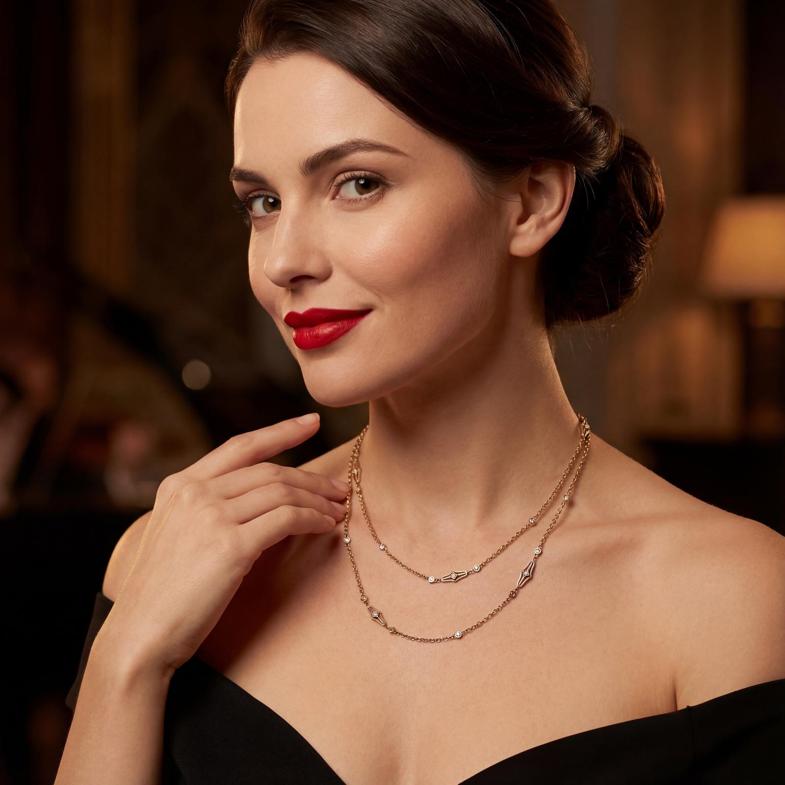 Diamond By The Yard 14 Karat Yellow Gold 36 Inch Link Necklace Gabriel & Co.