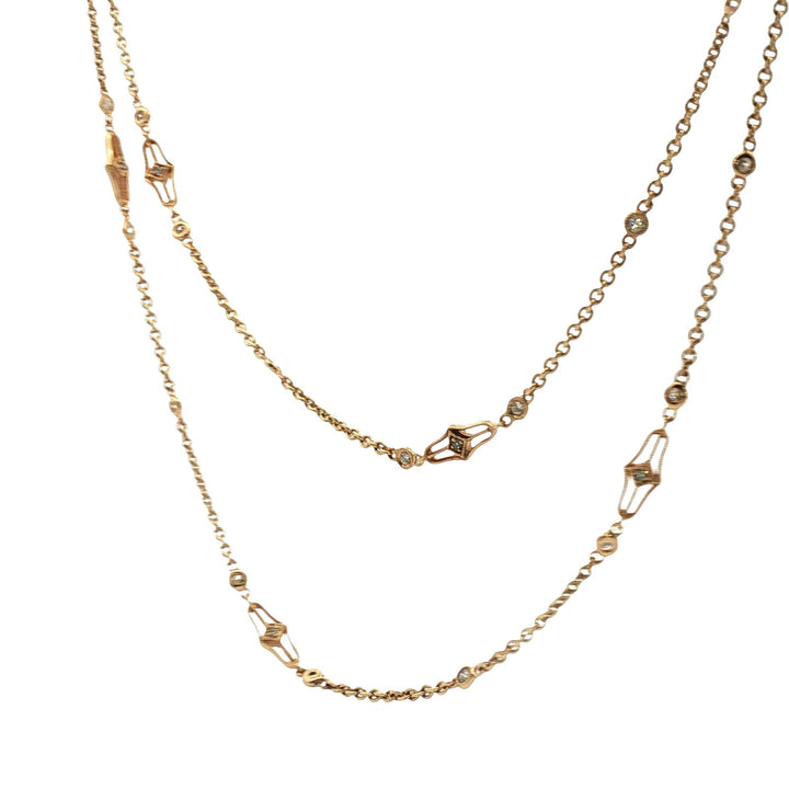 Diamond By The Yard 14 Karat Yellow Gold 36 Inch Link Necklace Gabriel & Co.