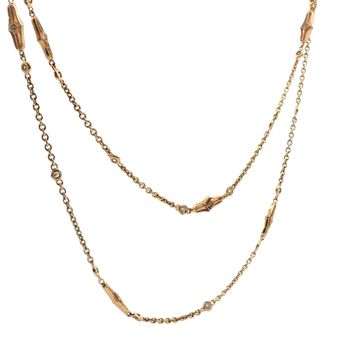 Diamond By The Yard 14 Karat Yellow Gold 36 Inch Link Necklace Gabriel & Co.