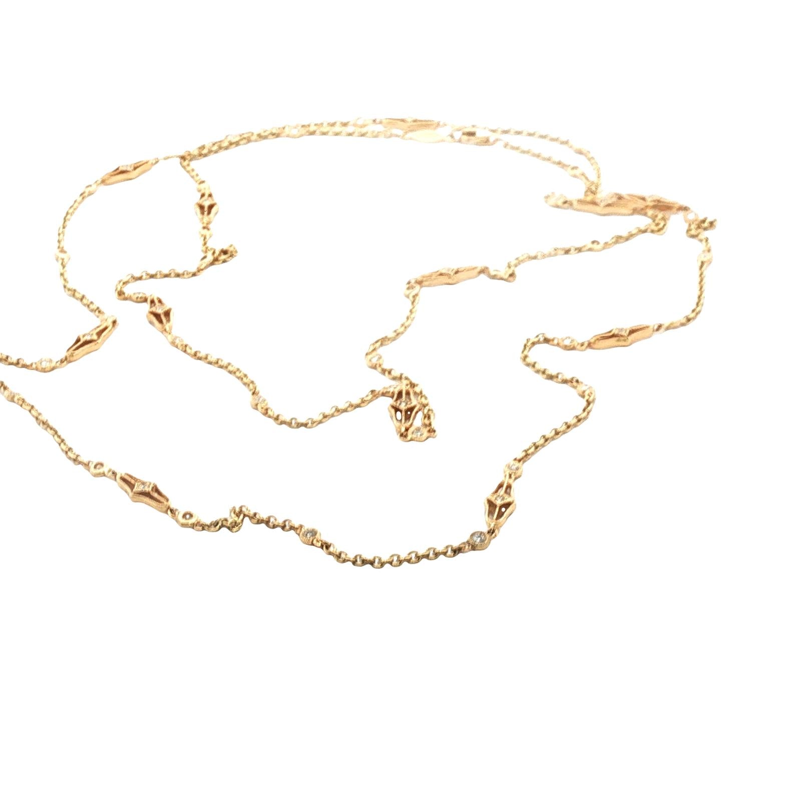 Diamond By The Yard 14 Karat Yellow Gold 36 Inch Link Necklace Gabriel & Co.