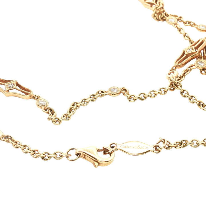 Diamond By The Yard 14 Karat Yellow Gold 36 Inch Link Necklace Gabriel & Co.