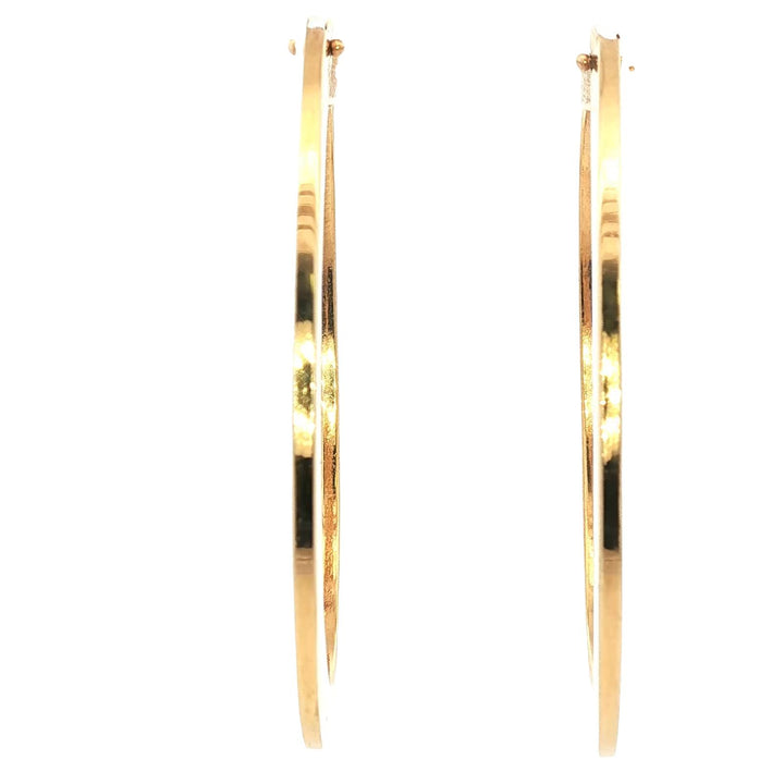 18 Karat Yellow Gold Large Modern Oval Hoop Earrings
