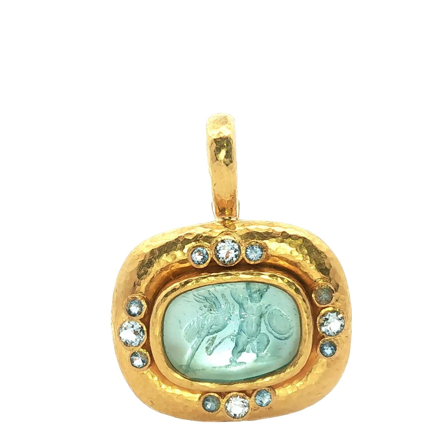 Elizabeth Locke Venetian Glass Intaglio Pendant Enhancer 19KYG