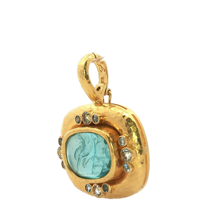 Elizabeth Locke Venetian Glass Intaglio Pendant Enhancer 19KYG