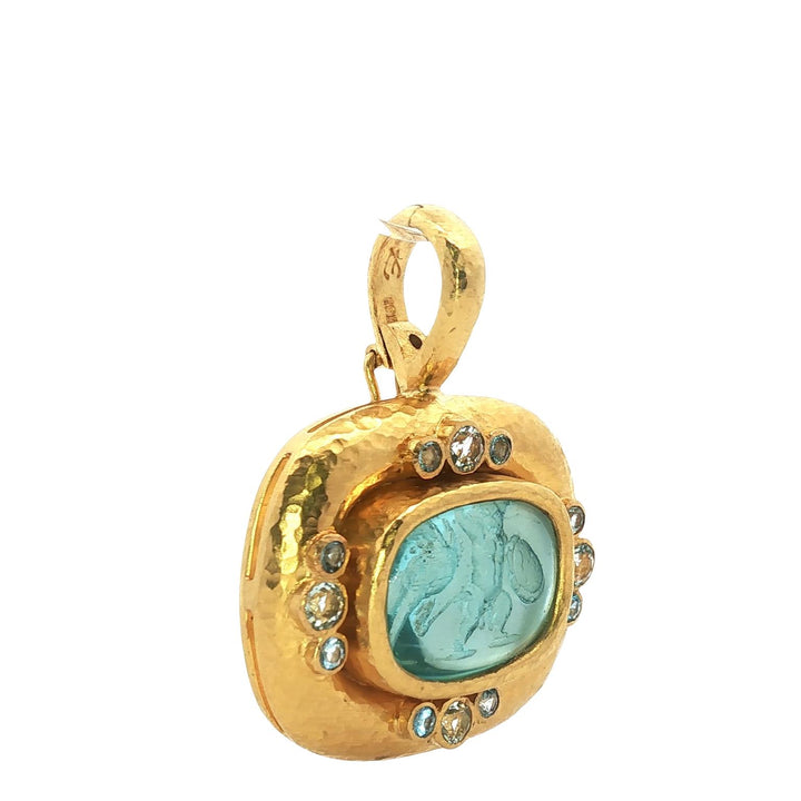 Elizabeth Locke Venetian Glass Intaglio Pendant Enhancer 19KYG