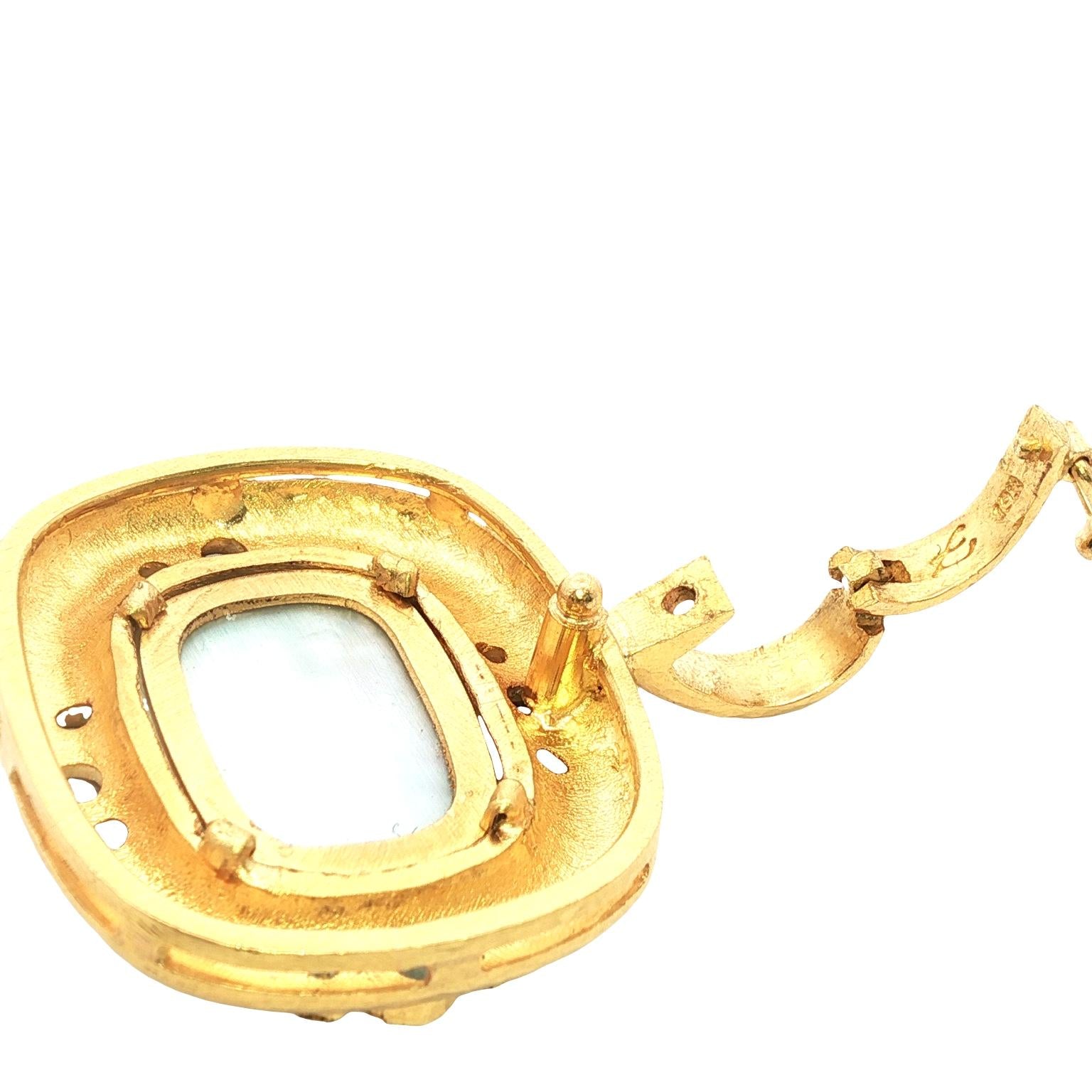 Elizabeth Locke Venetian Glass Intaglio Pendant Enhancer 19KYG