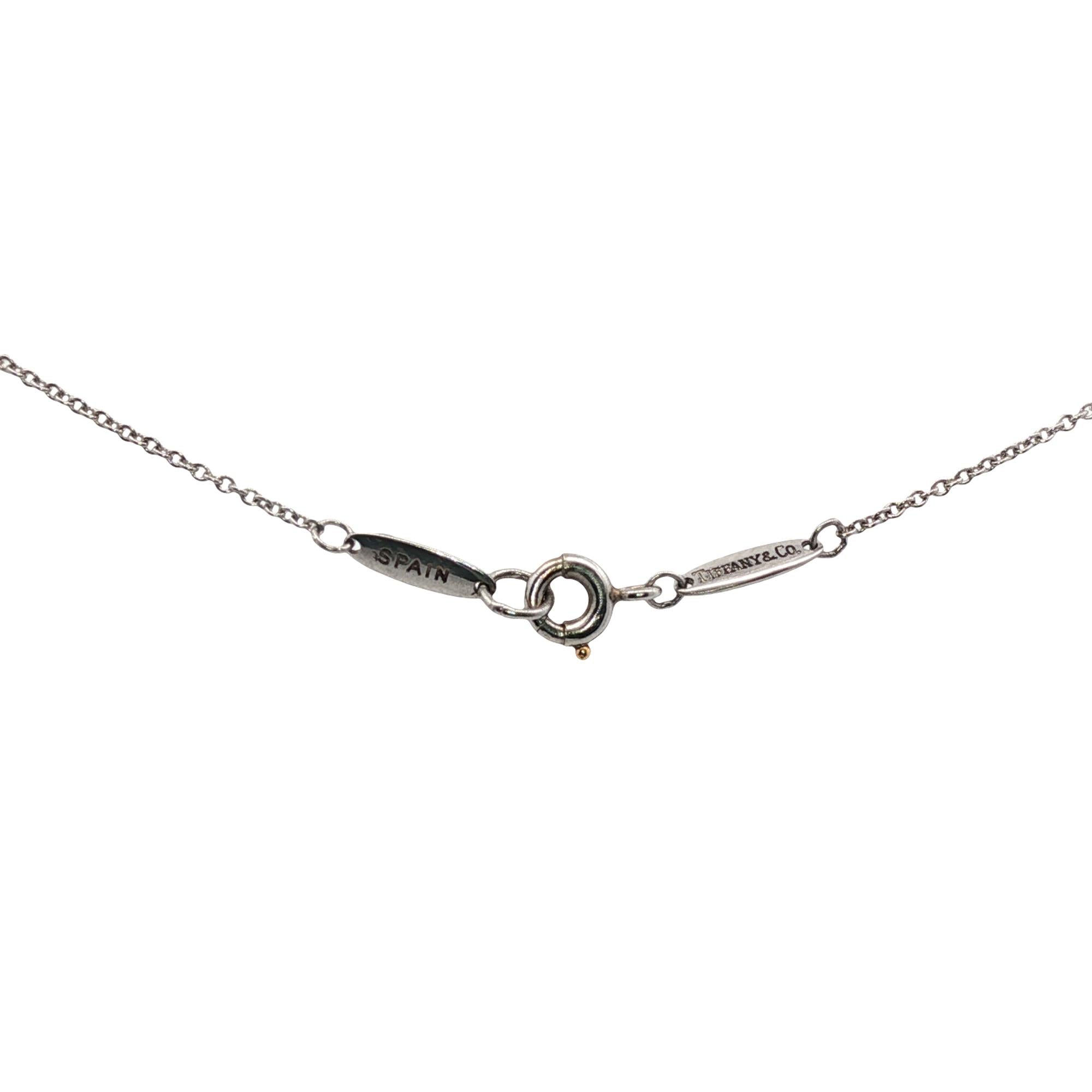 Tiffany & Co. Elsa Peretti Platinum Pavé Diamond Open Heart Pendant Necklace