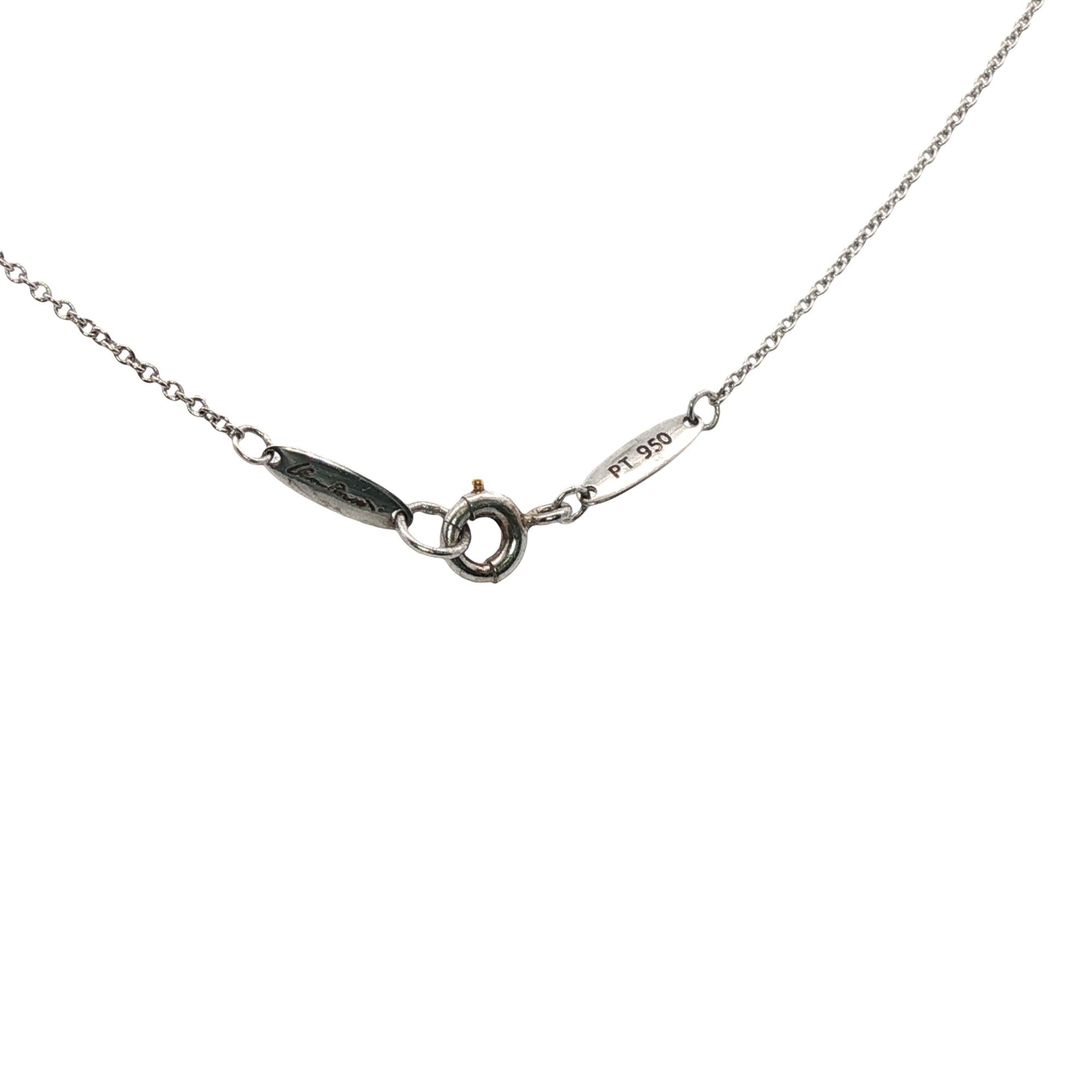 Tiffany & Co. Elsa Peretti Platinum Pavé Diamond Open Heart Pendant Necklace