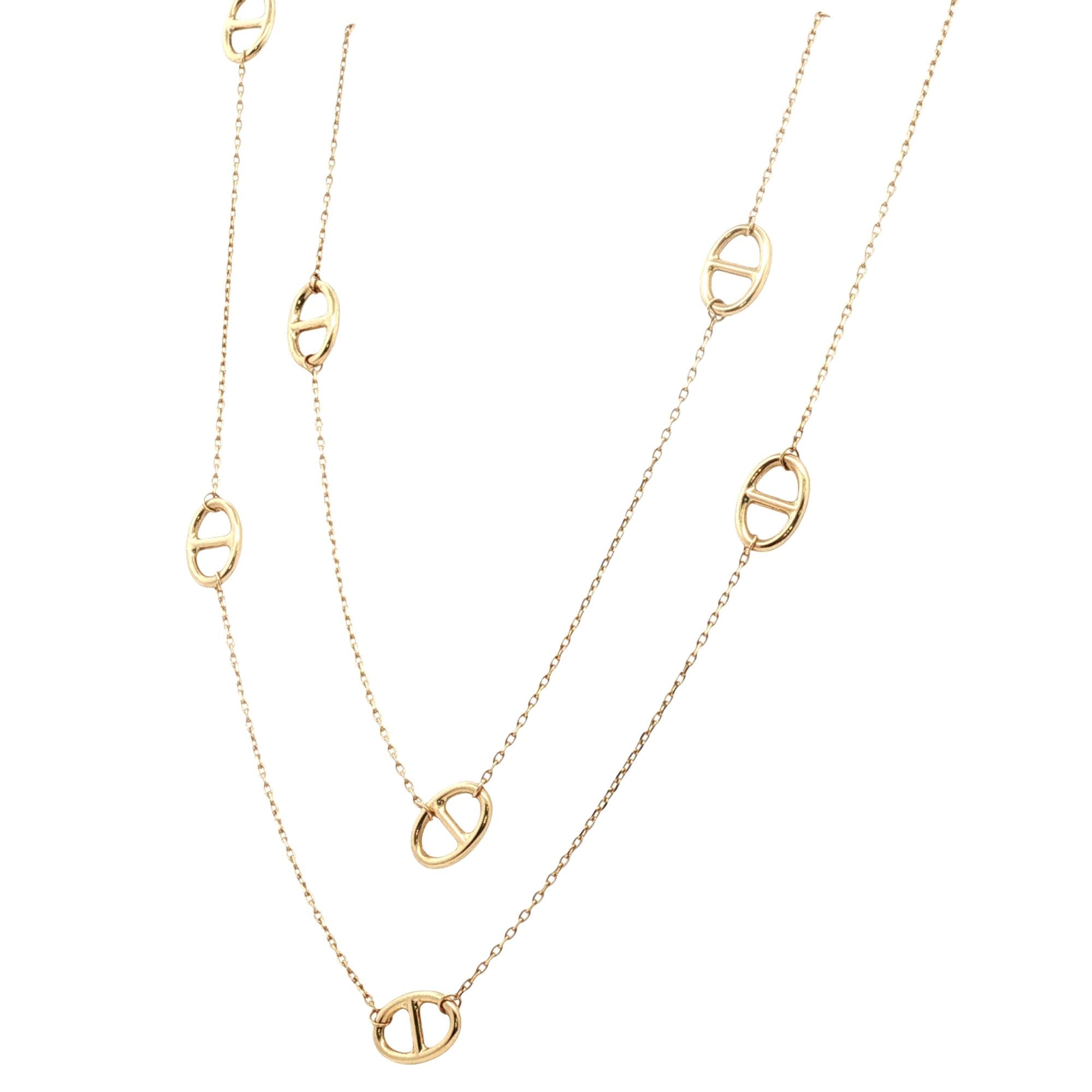 Yellow Karat Yellow Gold 'Horse Bit' Link 24 Inch Necklace