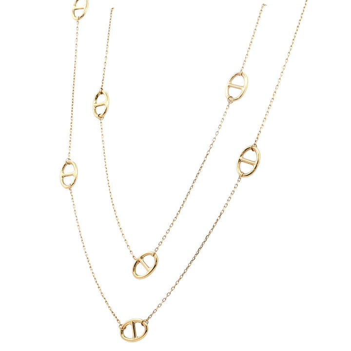 Yellow Karat Yellow Gold 'Horse Bit' Link 24 Inch Necklace