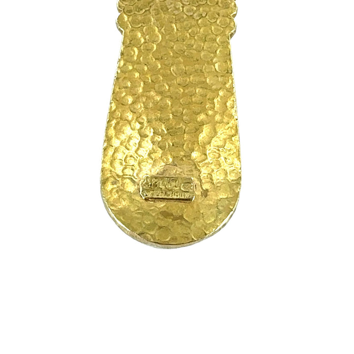 Ilias Lalaounis Hammered Finish 21K Yellow Gold Collar Necklace Drop Pendant