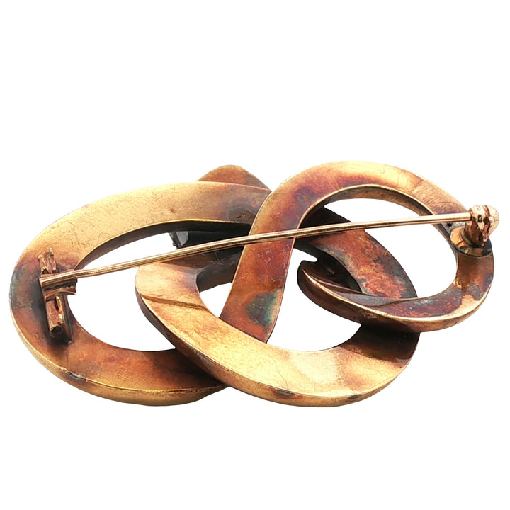 Victorian Enamel & Rose Cut Diamond 18 Karat Yellow Gold Snake Brooch