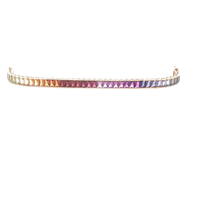 Rainbow Gemstone 18 Karat Yellow Gold Vintage Link Bracelet H. Stern