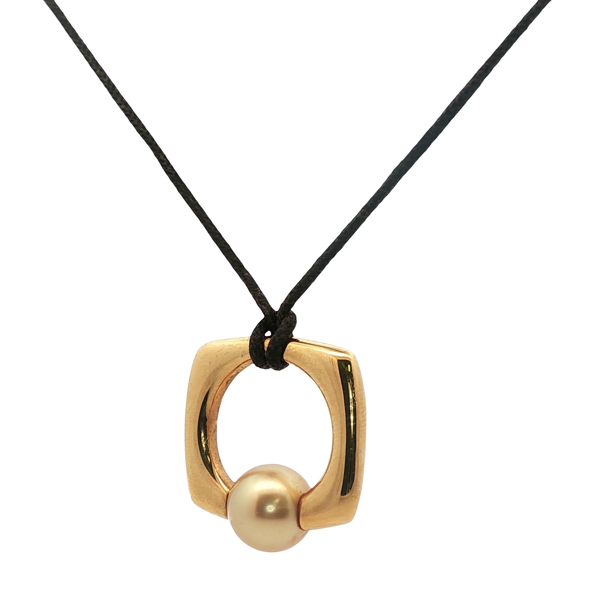 Mikimoto Golden Pearl 18 Karat Yellow Gold Cord 15 Inch Necklace