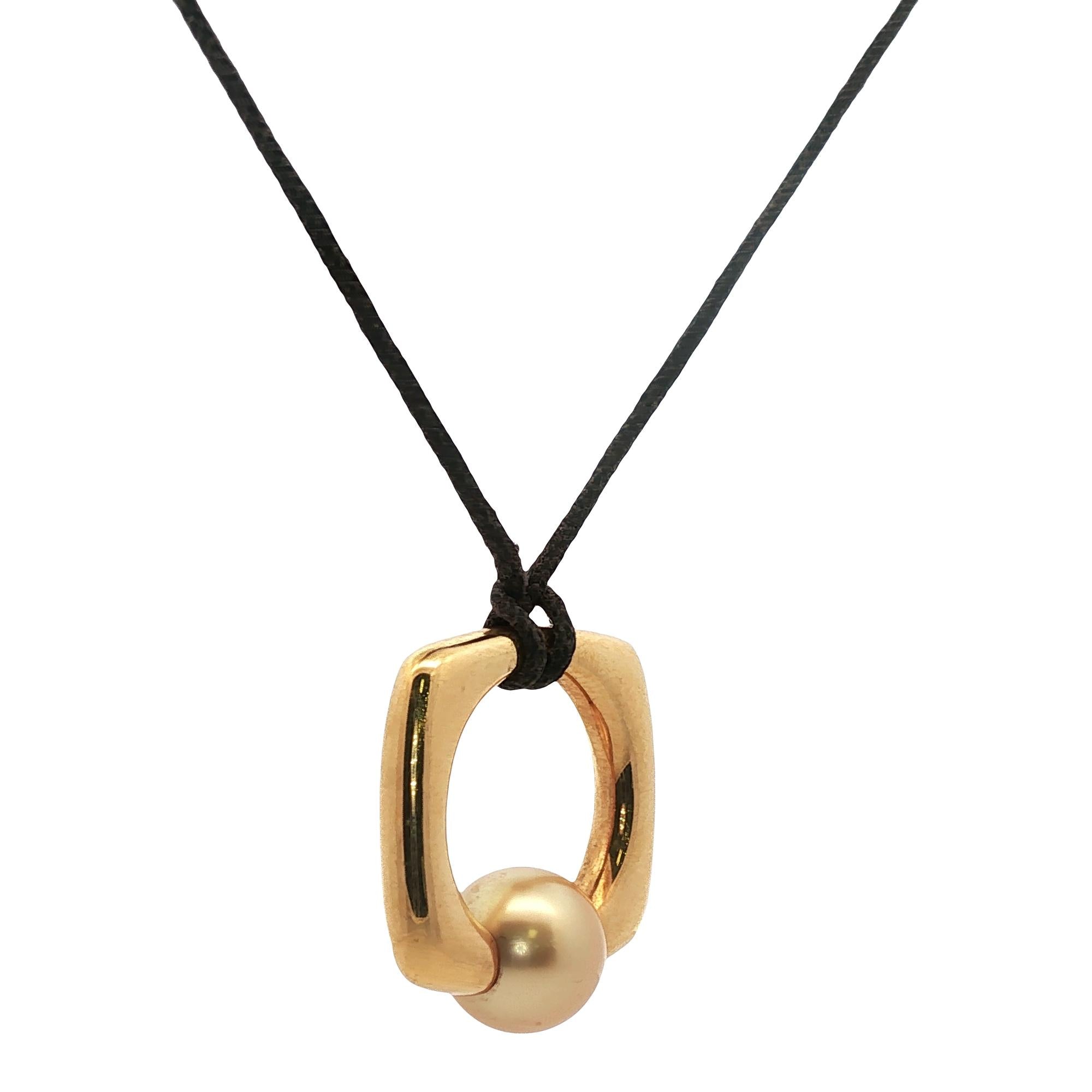 Mikimoto Golden Pearl 18 Karat Yellow Gold Cord 15 Inch Necklace