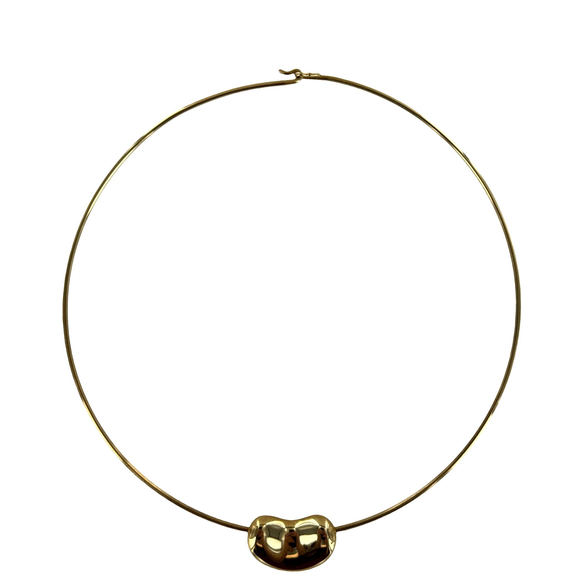 Tiffany & Company Elsa Peretti 18 Karat Yellow Gold Bean Choker Vintage Necklace