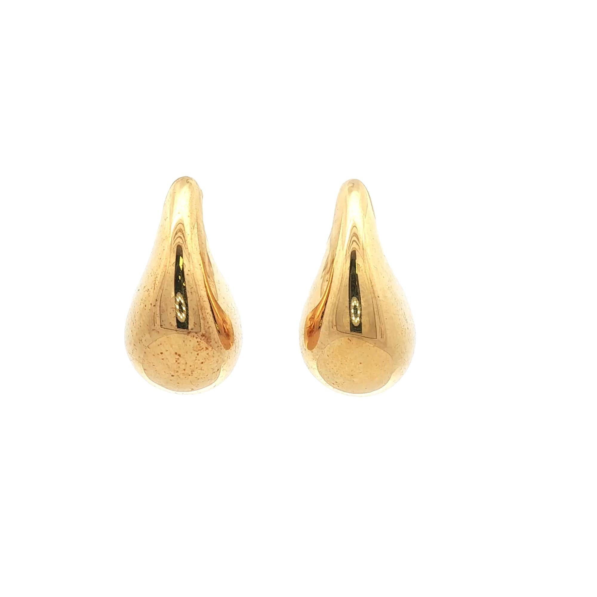 Robert Lee Morris 18 Karat Yellow Gold Teardrop Drop Vintage Earrings